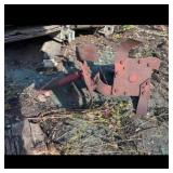 Rusted Metal Garden Tiller Tines Assembly Model 12