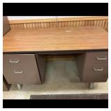 Brown double pedestal office desk