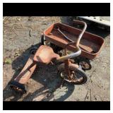 Classic Style Metal Wagon and Metal Tricycle