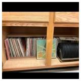 Music Record Collection with Storage Cabinet