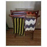Quilt Rack with Four Blankets