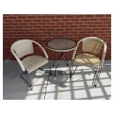 *Out Door* Wicker Table and (2) Chairs