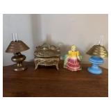 Vintage Lantern, Gold Box, Planter