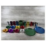 Aluminum Multi Color Tumblers, Plates, Bowls and