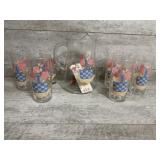 Glass Pitcher with Matching Glasses