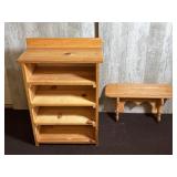 Small Wood Shelving Unit And Wall Shelf