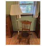 Antique Chair And Floor Lamp
