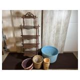 Wooden Shelf With Baskets