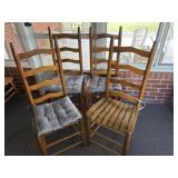 4- Wooden Slatted Kitchen Chairs