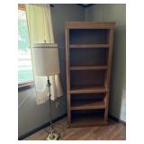 Wood Book Shelf and Floor Lamp