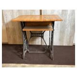 Wooden Top Metal Frame Singer Table