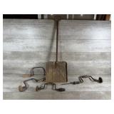 Shovel and Vintage Hand Drills and Saw Handle