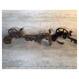 (3) Vintage Cast Iron Apple Peeler