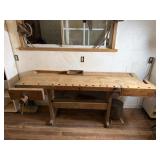 Workshop Wood Work Bench With 2- Vises