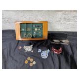 Costume Jewelry And A Few Coins
