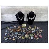 Assorted Brooches And Pins