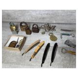Vintage Razors, Padlocks, Openers,