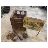 Metal Tray, Wood Burning Stove,Pulleyï¿½s And Rope