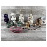 Porcelain Lamps And Collectible Trinkets