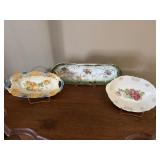 Vintage Celery Dish With Gold Trim with other