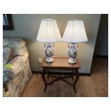 Vintage Lamps and End Table