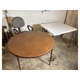 Round Card Table, Computer Chair, Folding Table