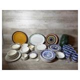 Mixed Dishes and Glasses, Clear Glass Bell,