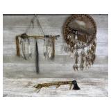 Dream Catcher, Peace Pipe, Black Hawk Tomahawk