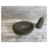 Ancient Stone Mortar And Pestle