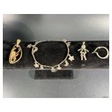 Silver Bracelet, Charm and Pieces