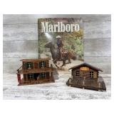 Tin Marlboro Sign, Wooden Bar and Post Office