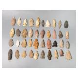 40 Field Grade Flint Points - longest 2 3/8 inch