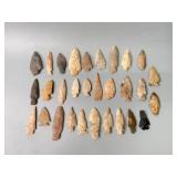 30 Flint Points & Knives - longest 3 3/4 inch