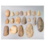 19 Flint Scrapers - longest is 6 inch