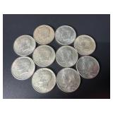 10 Kennedy Half Dollars