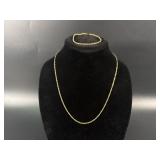 14KT Gold Necklace and Bracelet
