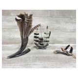 Horn sailboat and horn decor