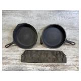 Lodge Cactus Cast Iron Mold And 2 Skillets