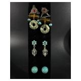 Assorted turquoise and multi-gemstone dangle