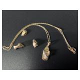 (3) Dental Gold and 10kt. Gold chain with charm