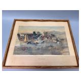 Framed Art - Bronc In Cow Camp