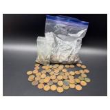 (2) Bags of Wheat Pennies and a Roll of Wheat