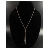 Silver Snake chain lariat necklace.