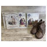 Brown Leather Lace Up Boots, Metal Signs