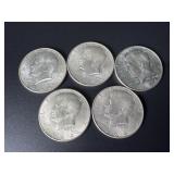 5 Kennedy Half Dollars