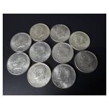 10 Kennedy Half Dollars