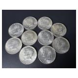 10 Kennedy Half Dollars