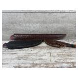 2 large Fixed Blade Knives with Sheathes and 1