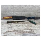 3 Fixed Blade Knifes and 1 folding Knife