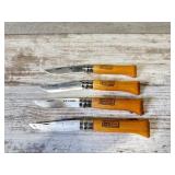 (4) Opinel No. 8 Folding Lock Blade Knives